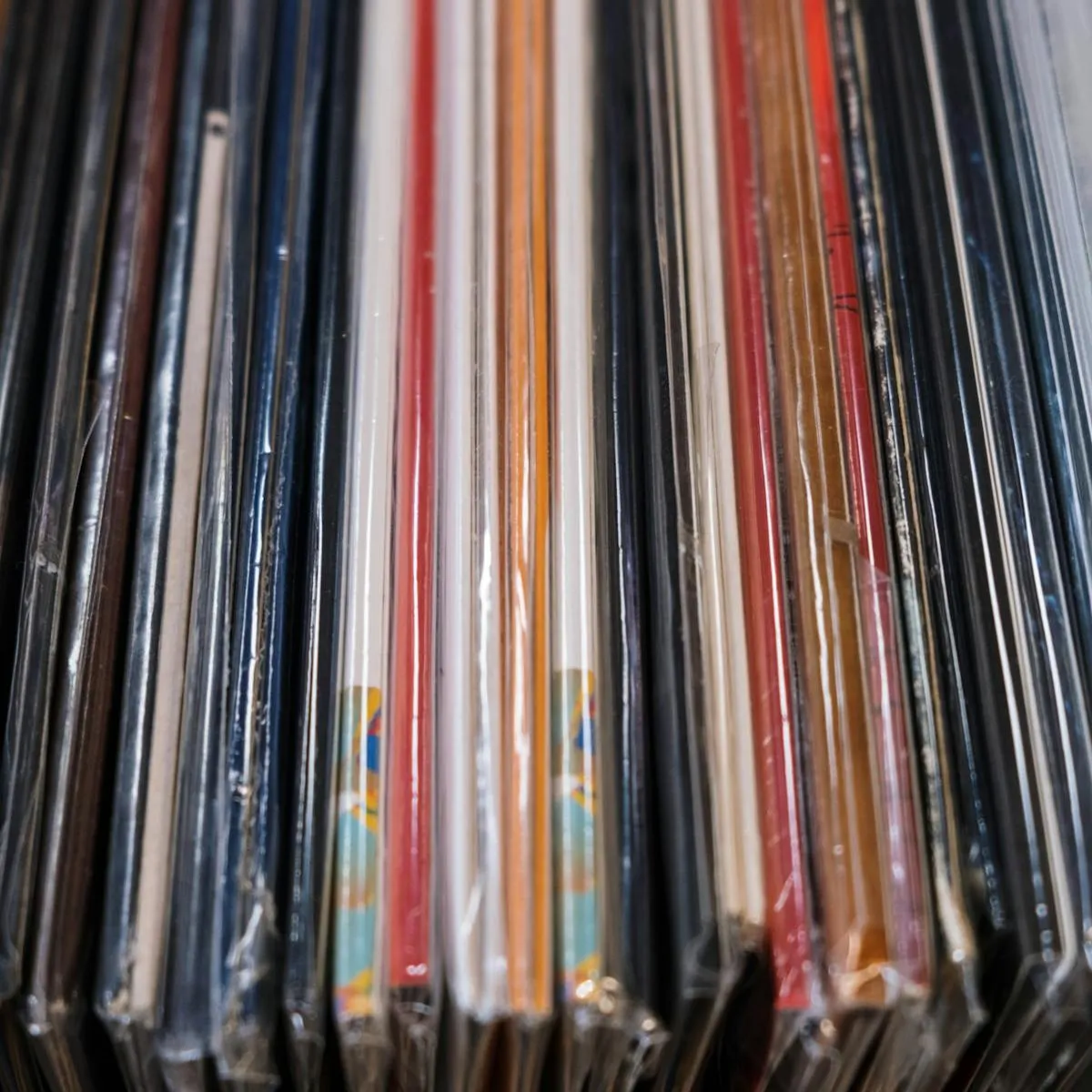 Stack of vinyl records